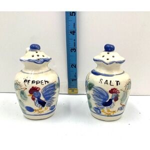 Nasco Salt And Pepper Vases ‎ Japan Rooster Gift Flowers Painted Vintage